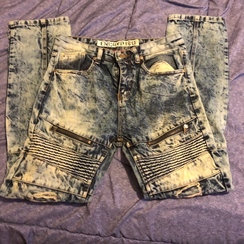 jeans pre ripped faded